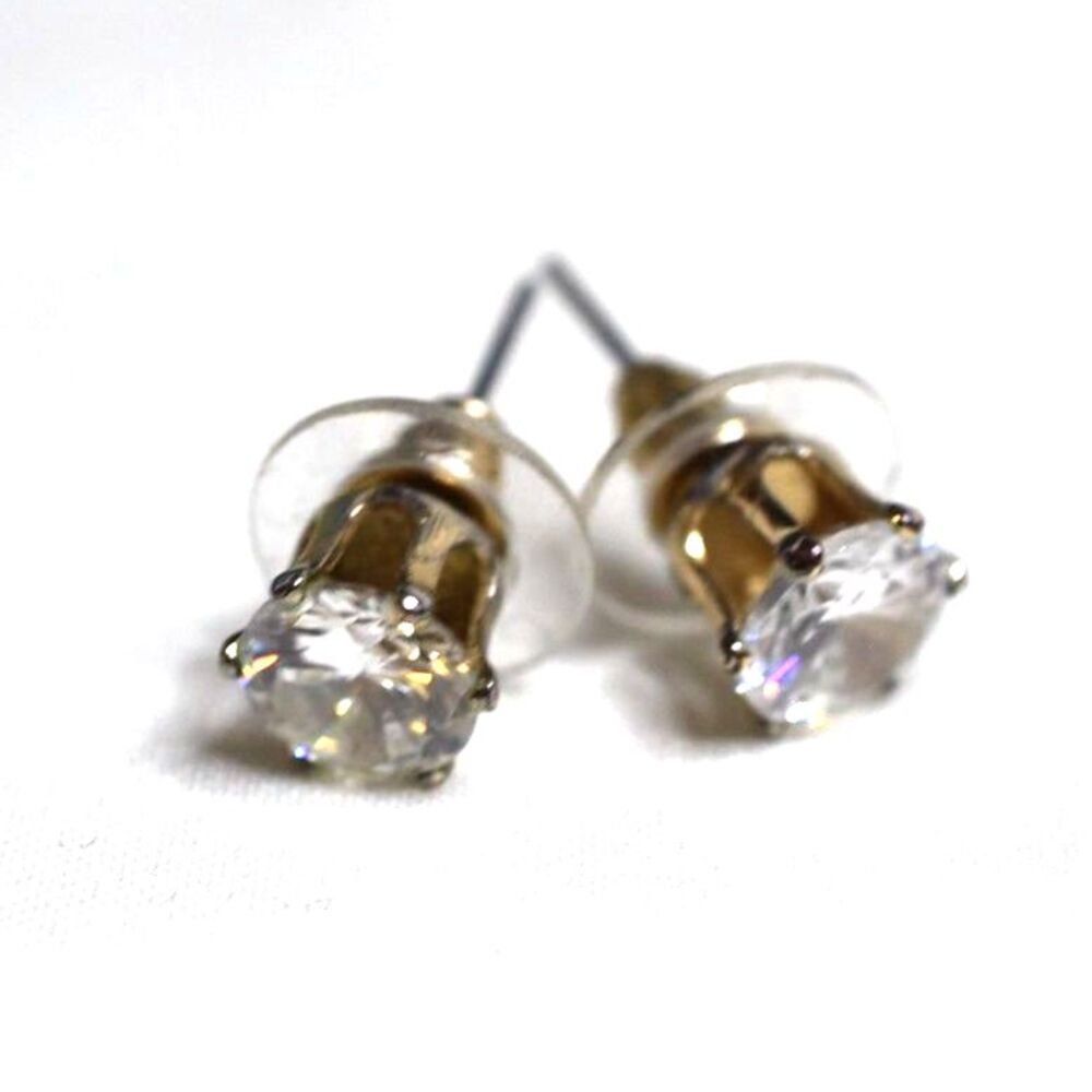"Party Everyday" Y2K Gold Tone CZ Inset Stud/Post Unisex Timeless Earrings